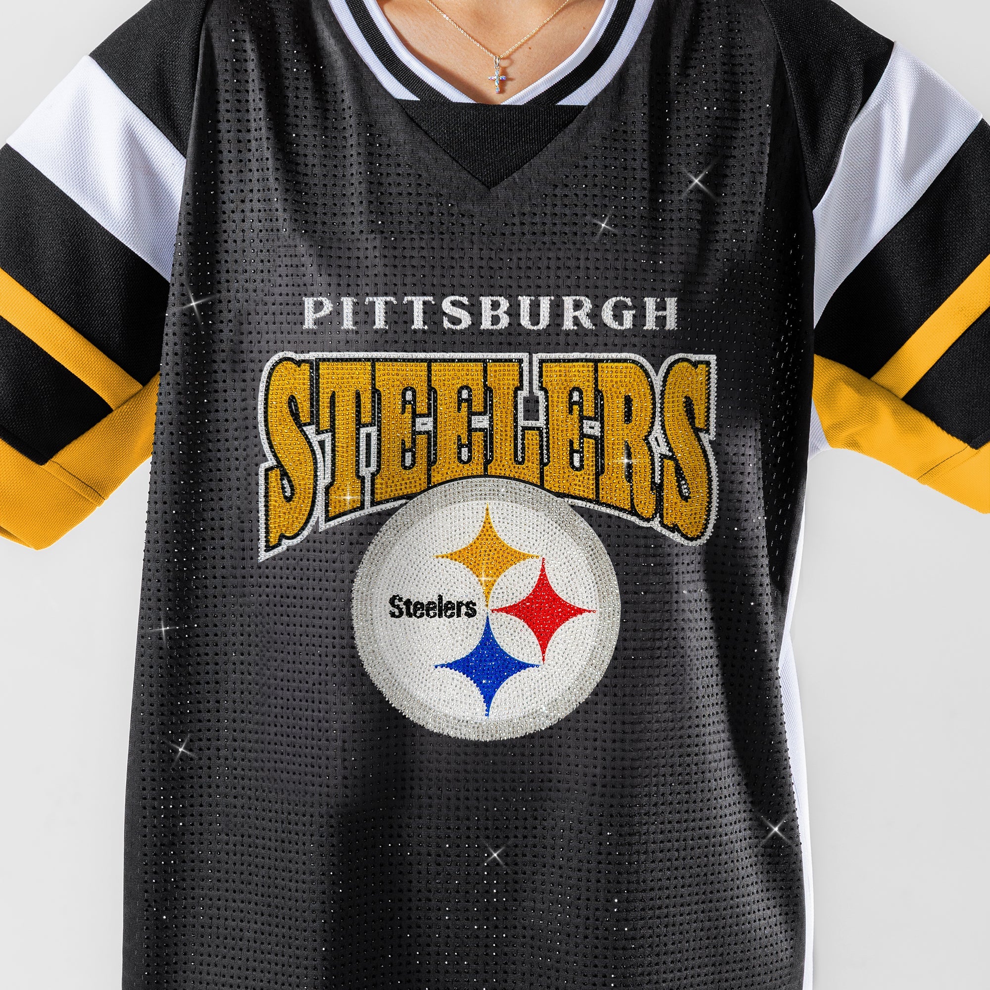 PITTSBURGH STEELERS AMPED UP RHINESTONE FASHION TOP