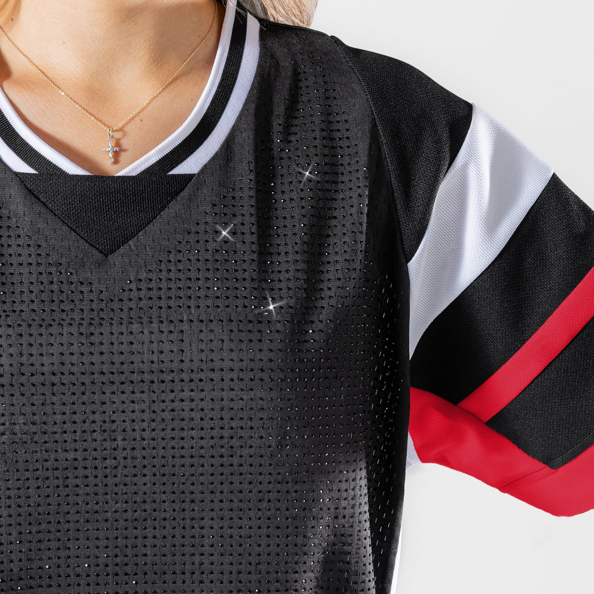SAN FRANCISCO 49ERS AMPED UP RHINESTONE FASHION TOP