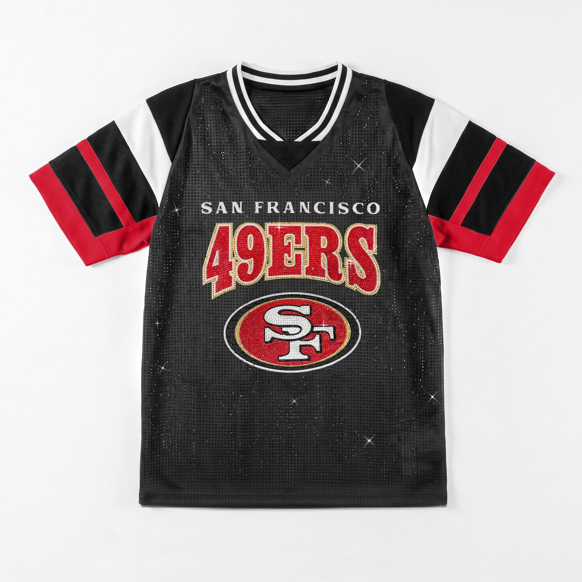 SAN FRANCISCO 49ERS AMPED UP RHINESTONE FASHION TOP