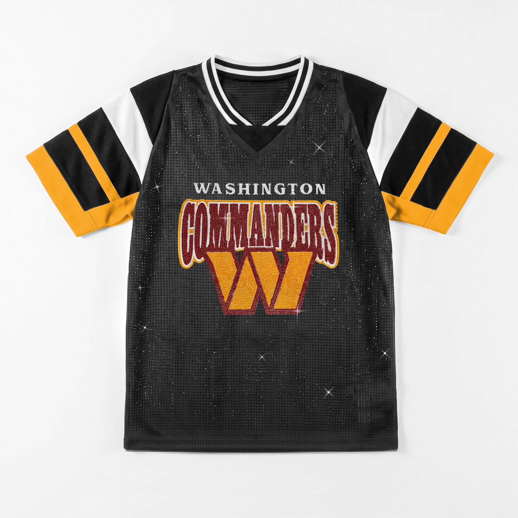 WASHINGTON COMMANDERS AMPED UP RHINESTONE FASHION TOP