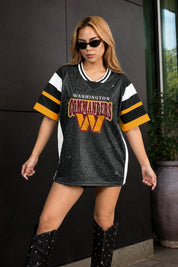 WASHINGTON COMMANDERS AMPED UP RHINESTONE FASHION TOP