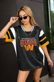 WASHINGTON COMMANDERS AMPED UP RHINESTONE FASHION TOP