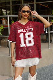 ALABAMA CRIMSON TIDE CATCH YOU LATER OPEN KNIT SWEATER