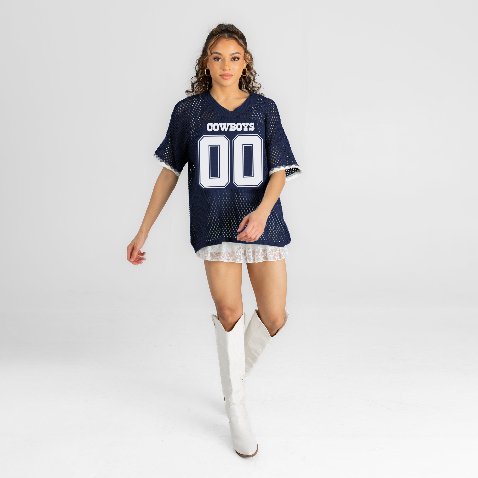 DALLAS COWBOYS CATCH YOU LATER OPEN KNIT SWEATER