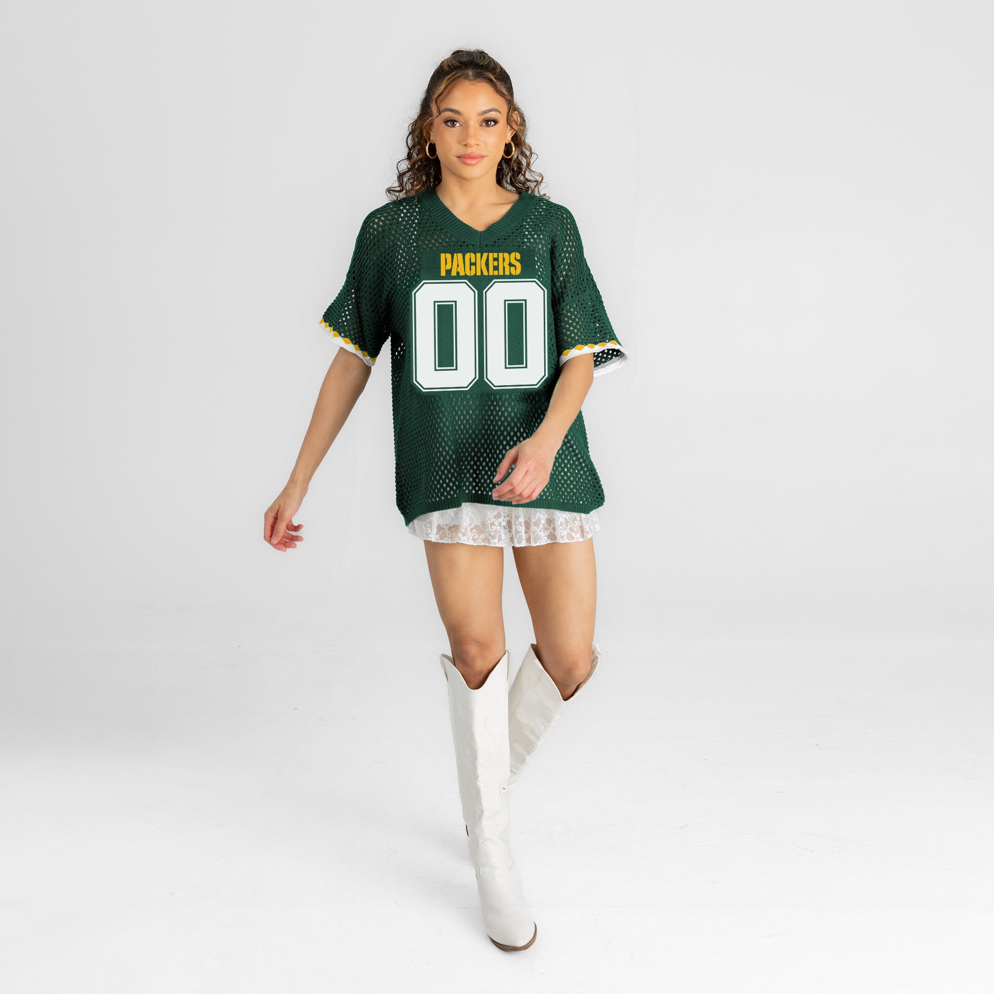GREEN BAY PACKERS CATCH YOU LATER OPEN KNIT SWEATER