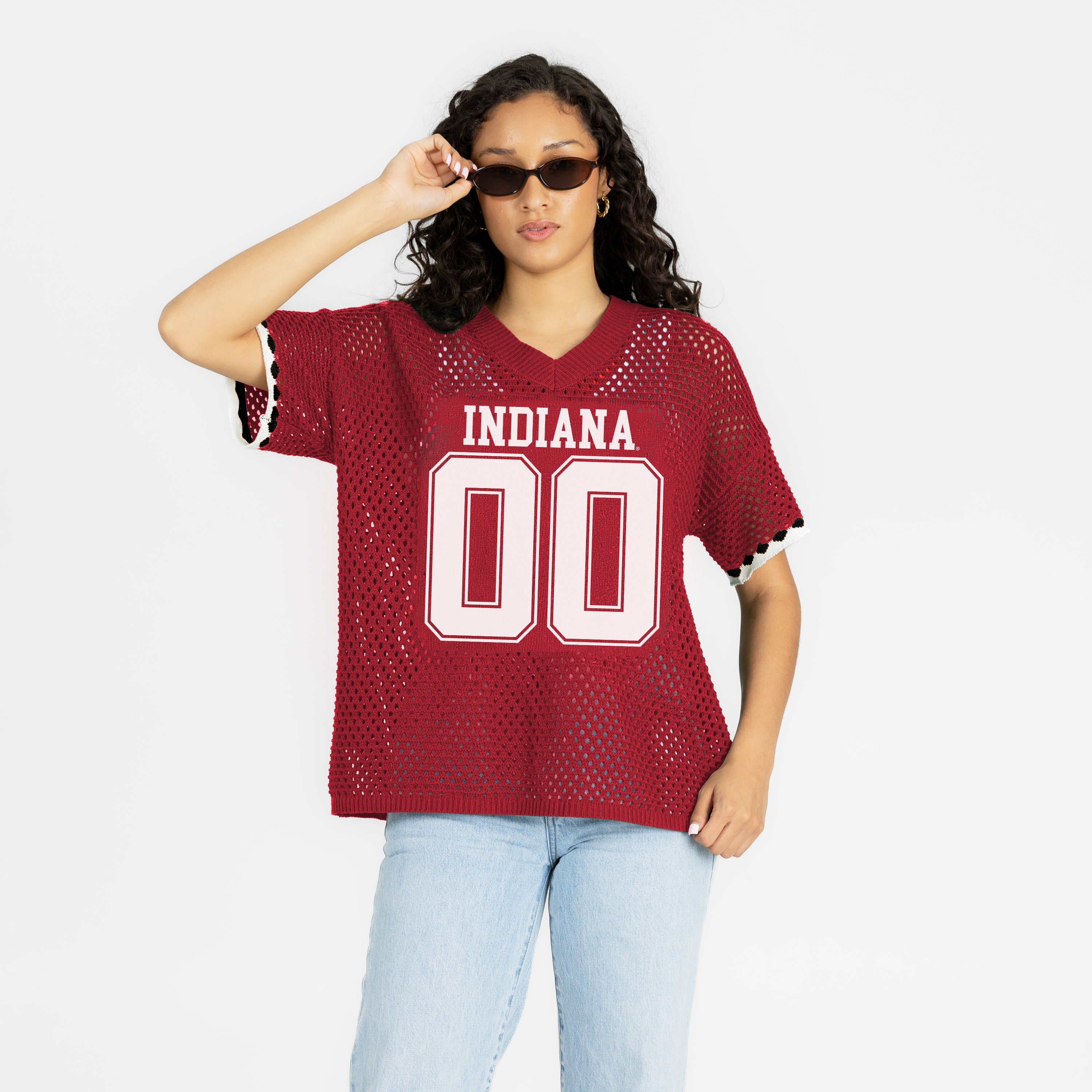 INDIANA HOOSIERS CATCH YOU LATER OPEN KNIT SWEATER