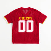 KANSAS CITY CHIEFS CATCH YOU LATER OPEN KNIT SWEATER