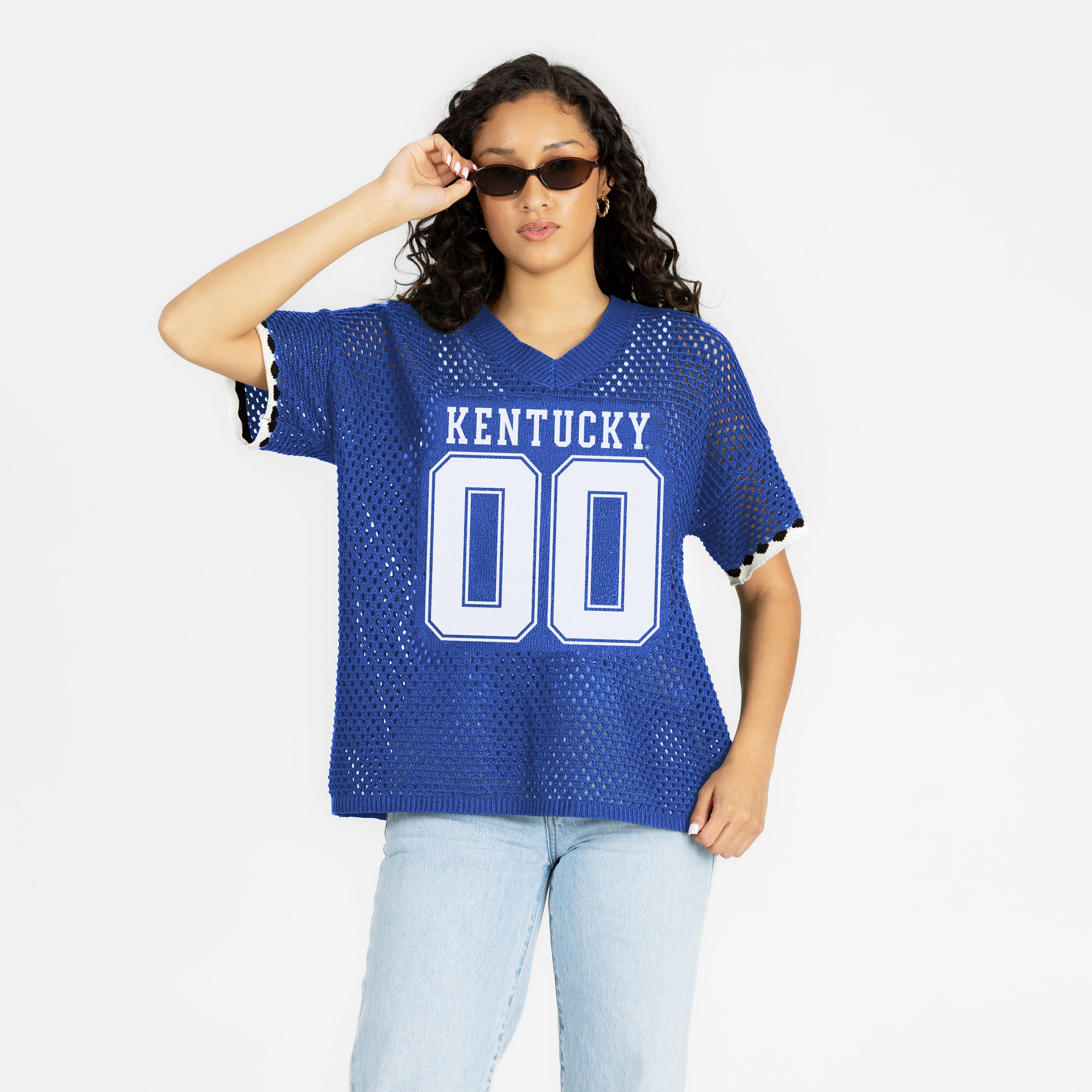 KENTUCKY WILDCATS CATCH YOU LATER OPEN KNIT SWEATER