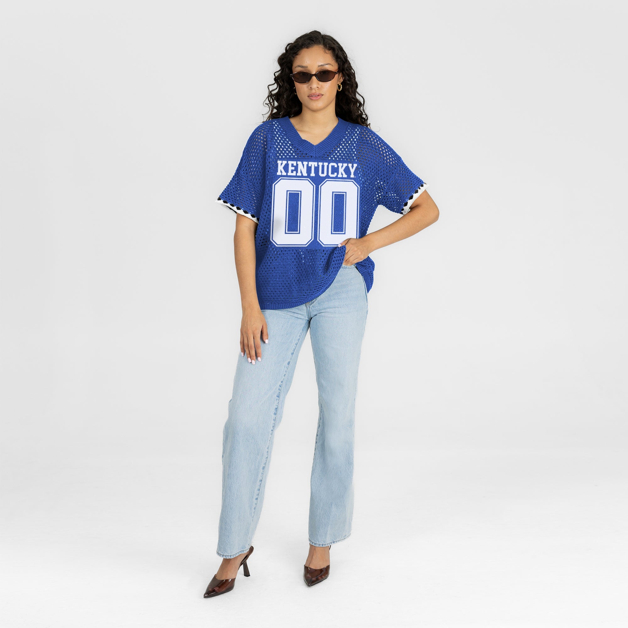 KENTUCKY WILDCATS CATCH YOU LATER OPEN KNIT SWEATER
