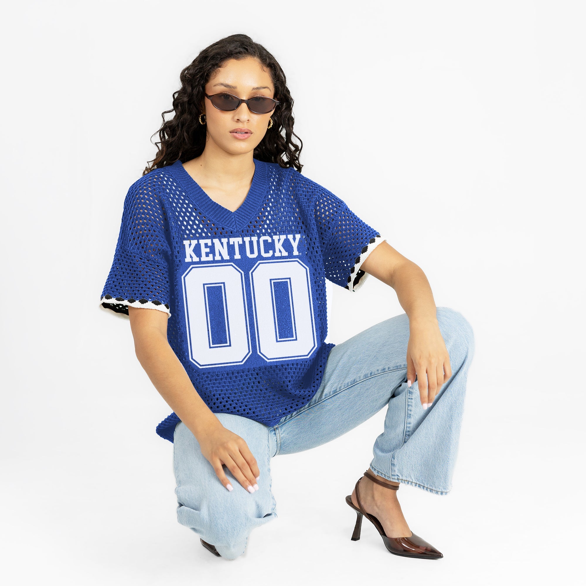 KENTUCKY WILDCATS CATCH YOU LATER OPEN KNIT SWEATER