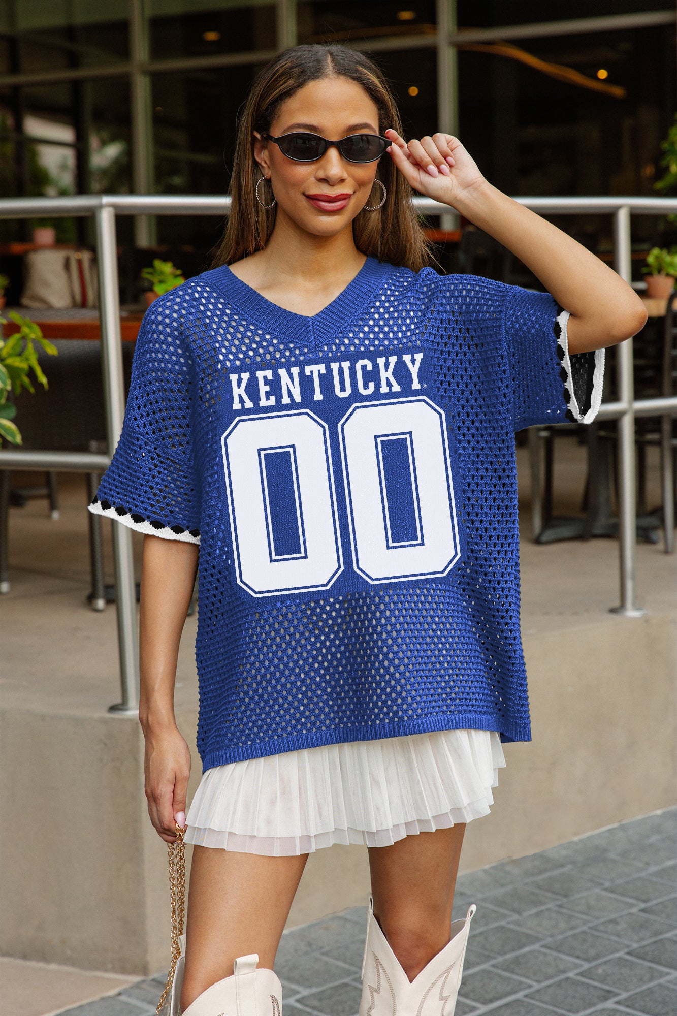 KENTUCKY WILDCATS CATCH YOU LATER OPEN KNIT SWEATER