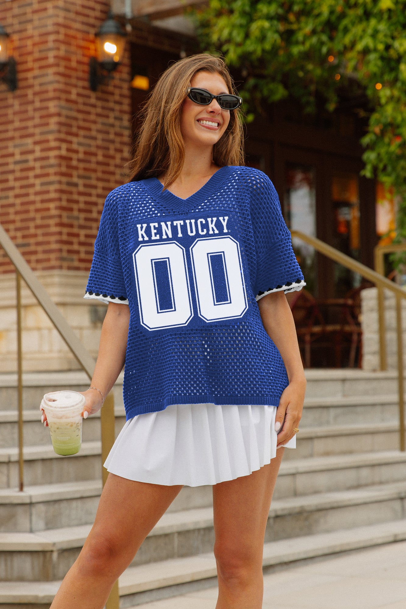 KENTUCKY WILDCATS CATCH YOU LATER OPEN KNIT SWEATER