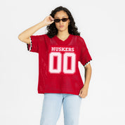 NEBRASKA CORNHUSKERS CATCH YOU LATER OPEN KNIT SWEATER