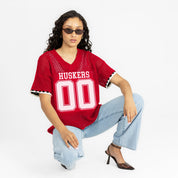 NEBRASKA CORNHUSKERS CATCH YOU LATER OPEN KNIT SWEATER