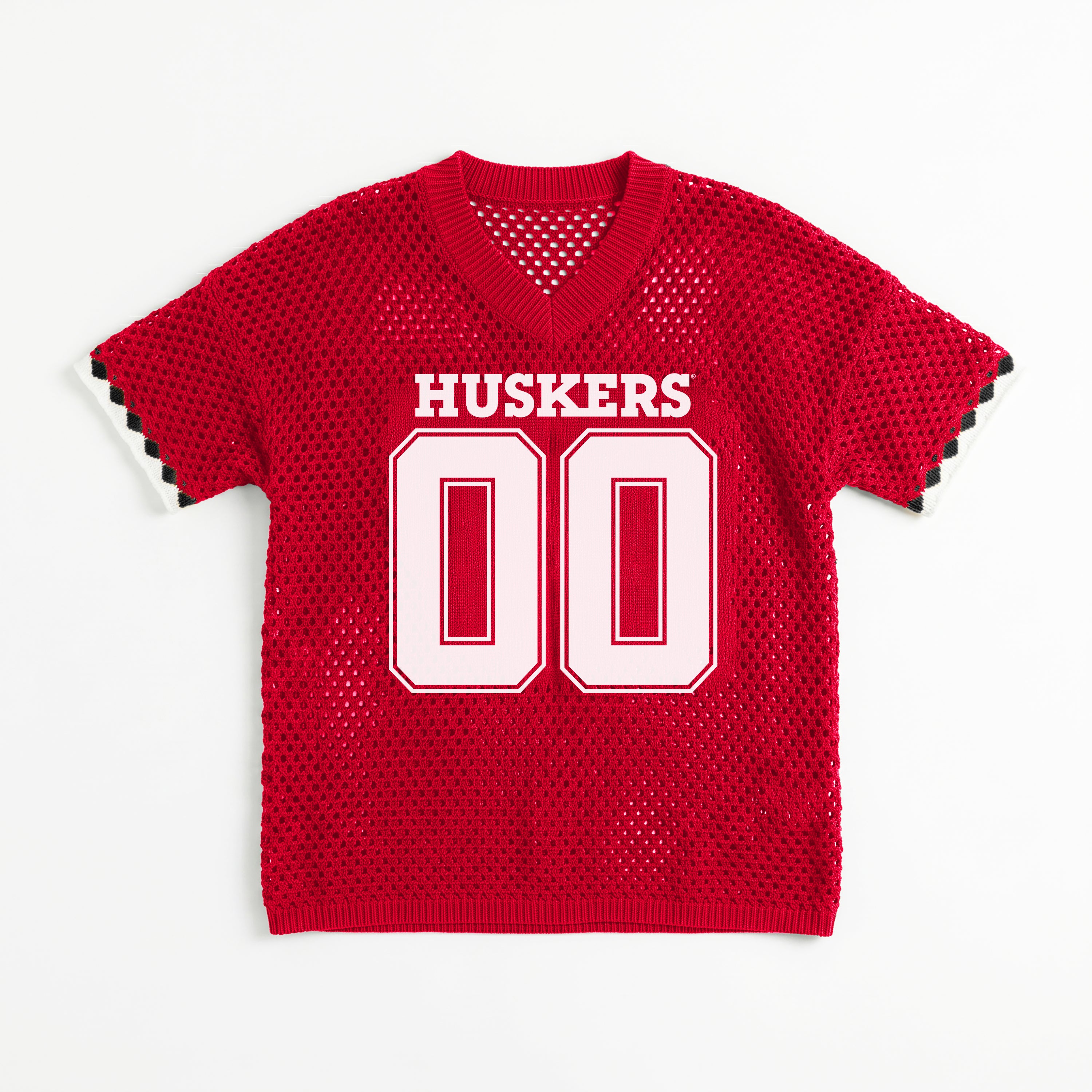 NEBRASKA CORNHUSKERS CATCH YOU LATER OPEN KNIT SWEATER