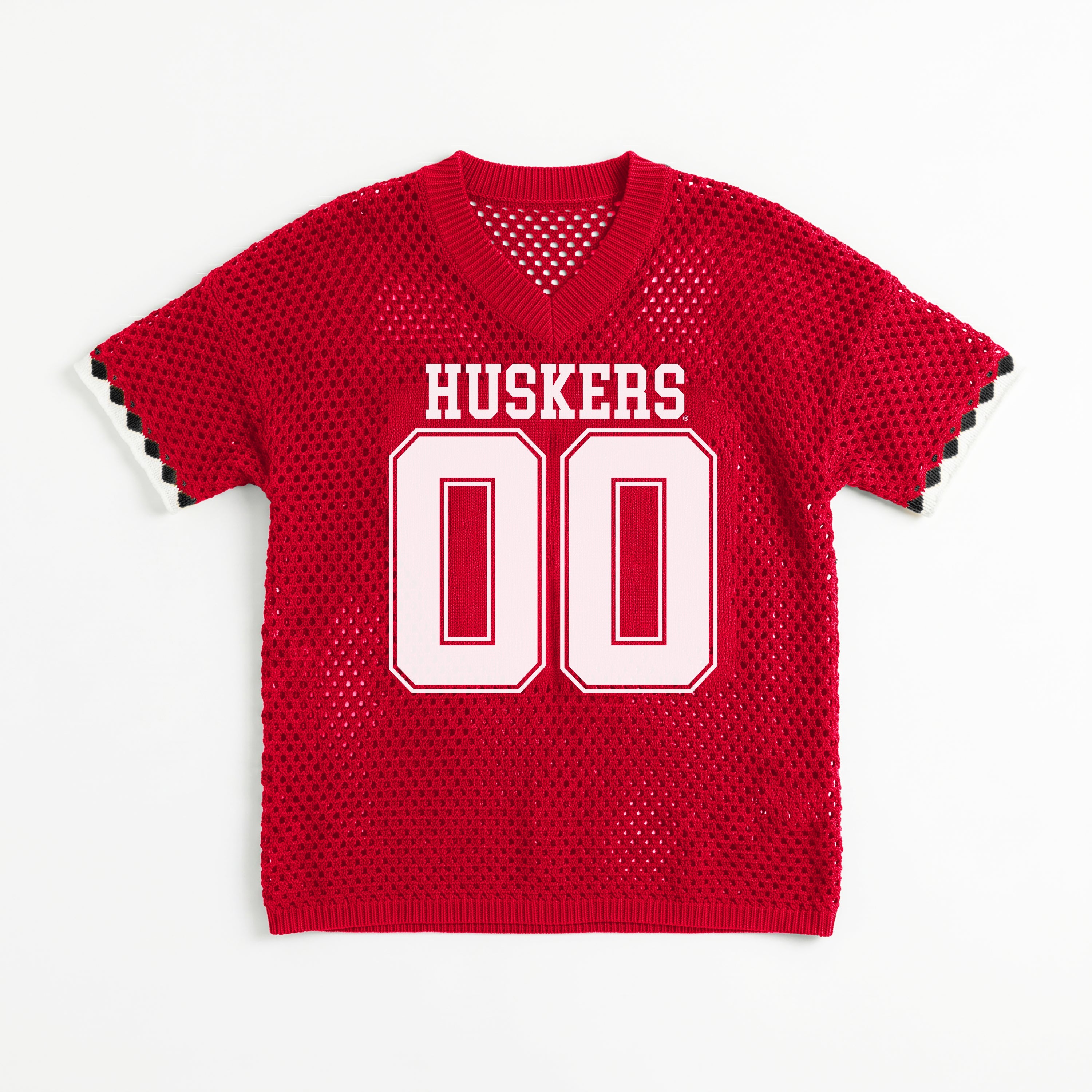 NEBRASKA CORNHUSKERS CATCH YOU LATER OPEN KNIT SWEATER