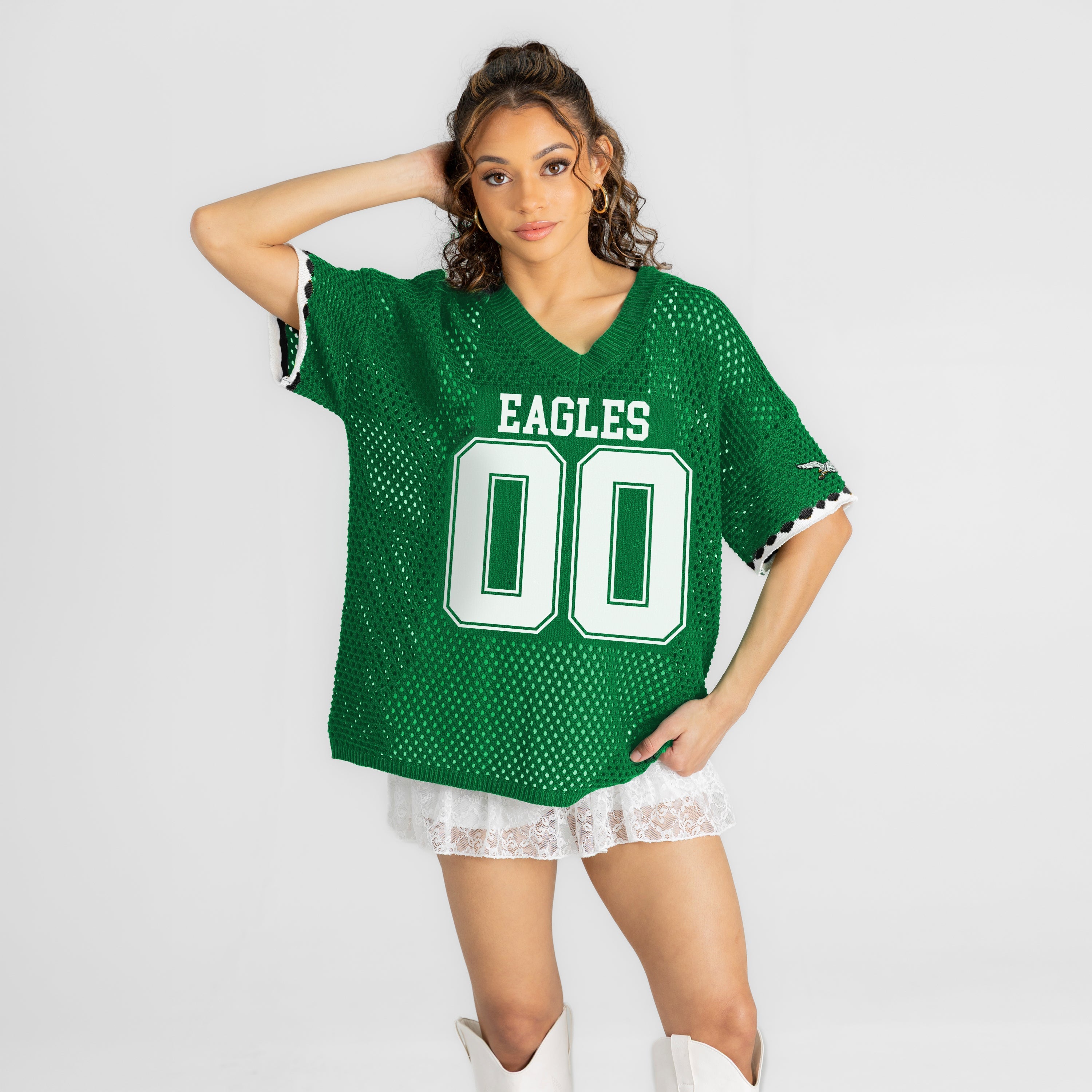 PHILADELPHIA EAGLES CATCH YOU LATER OPEN KNIT SWEATER