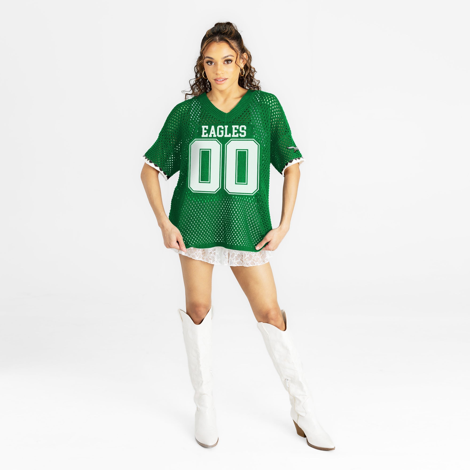 PHILADELPHIA EAGLES CATCH YOU LATER OPEN KNIT SWEATER