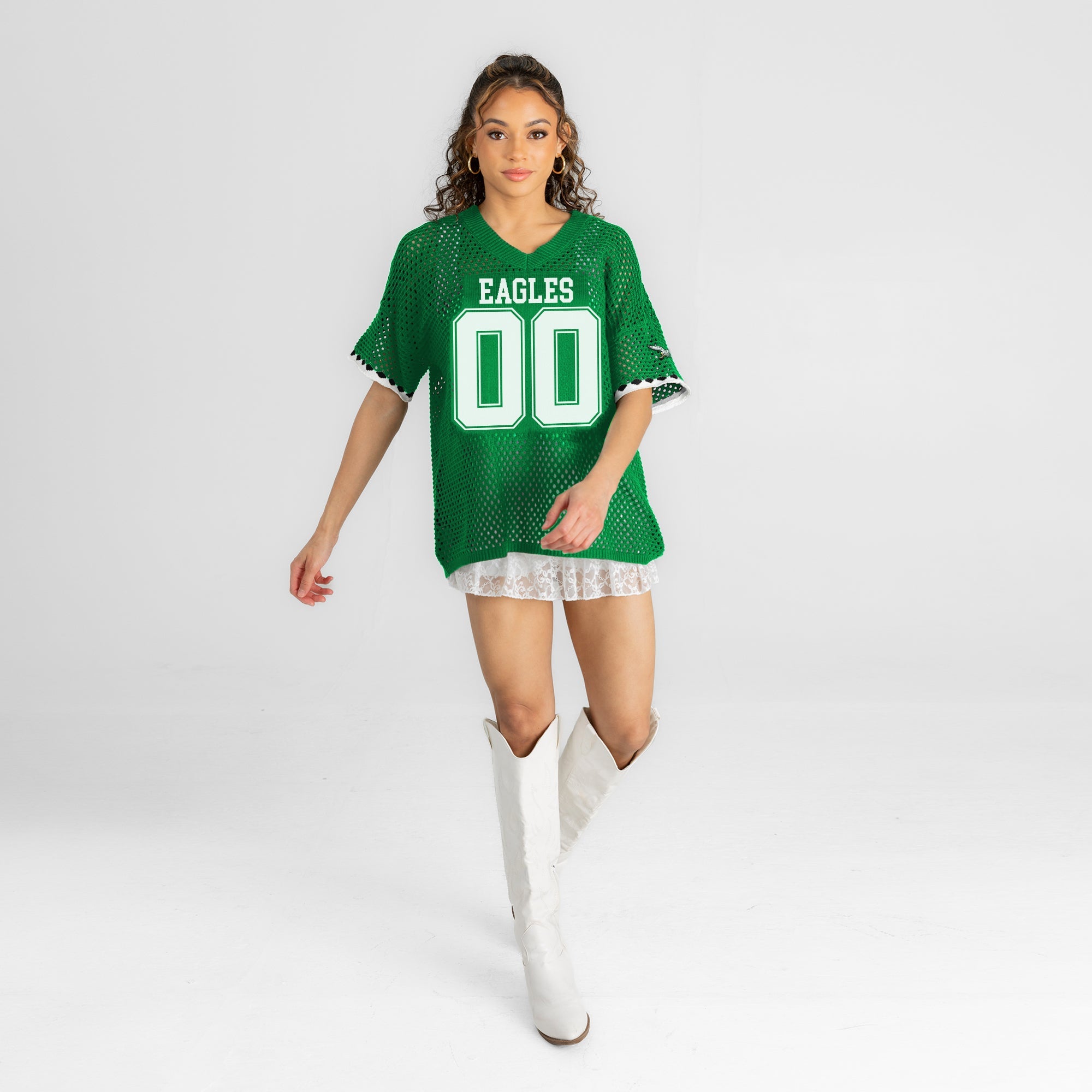 PHILADELPHIA EAGLES CATCH YOU LATER OPEN KNIT SWEATER