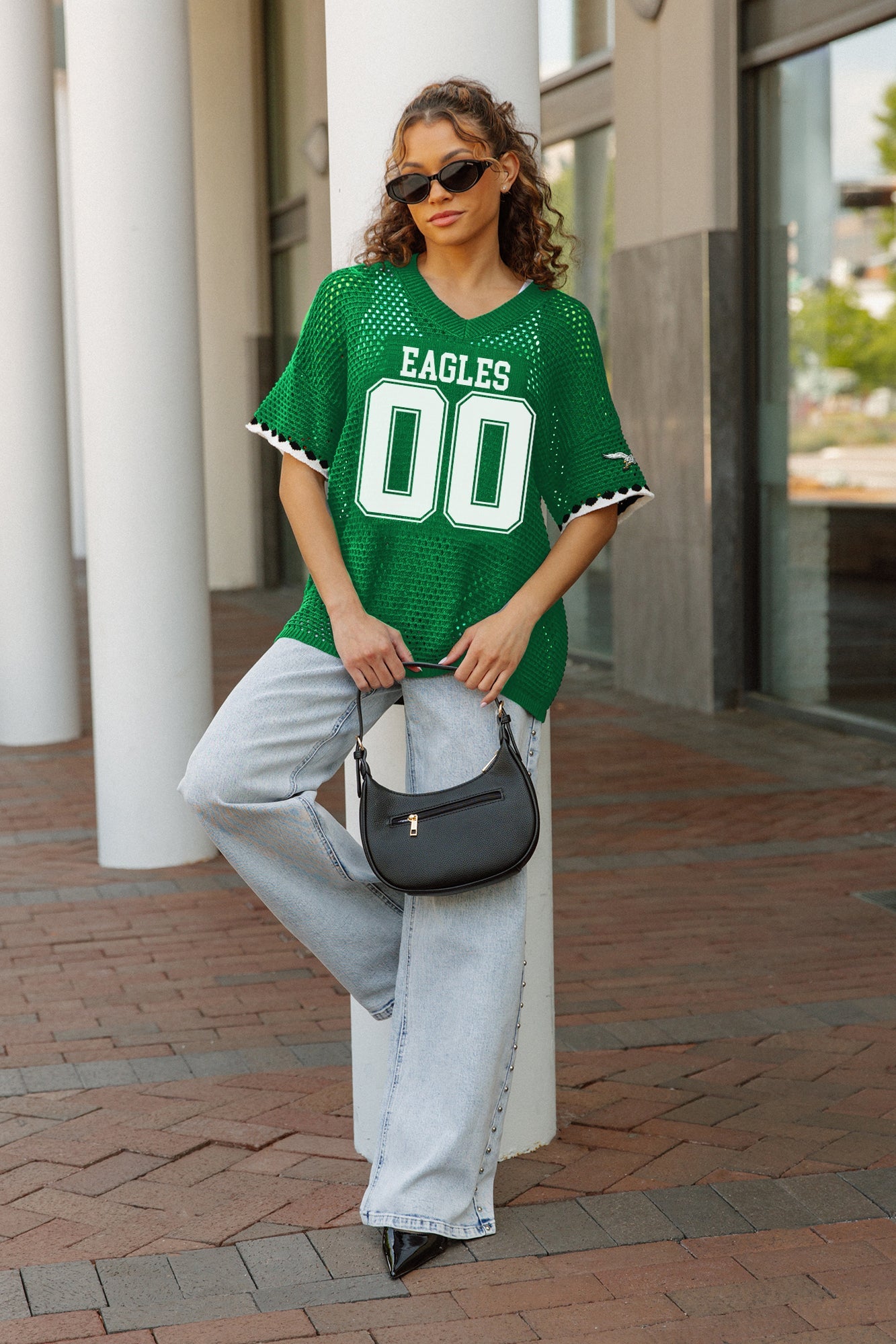 PHILADELPHIA EAGLES CATCH YOU LATER OPEN KNIT SWEATER