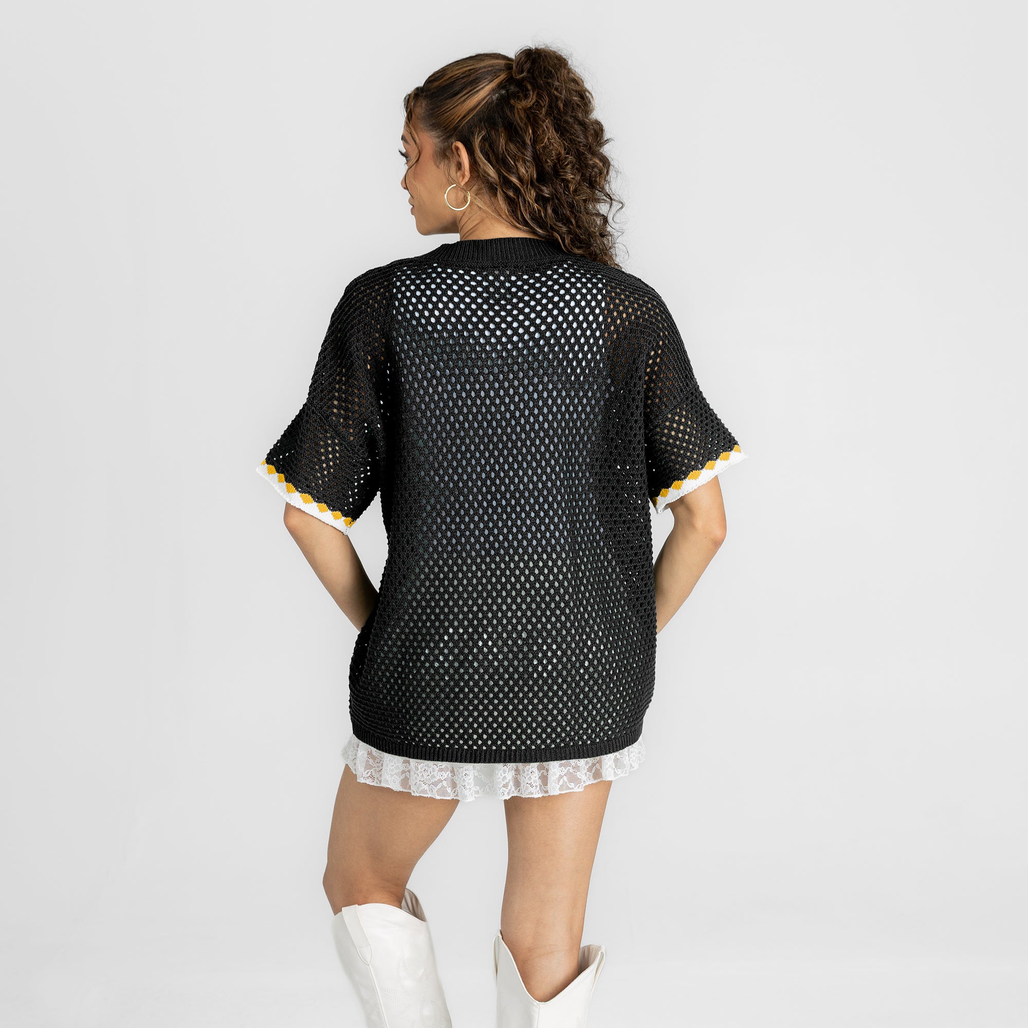 PITTSBURGH STEELERS CATCH YOU LATER OPEN KNIT SWEATER