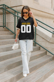 PITTSBURGH STEELERS CATCH YOU LATER OPEN KNIT SWEATER