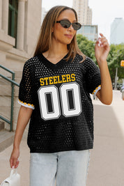 PITTSBURGH STEELERS CATCH YOU LATER OPEN KNIT SWEATER