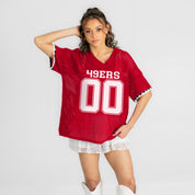 SAN FRANCISCO 49ERS CATCH YOU LATER OPEN KNIT SWEATER