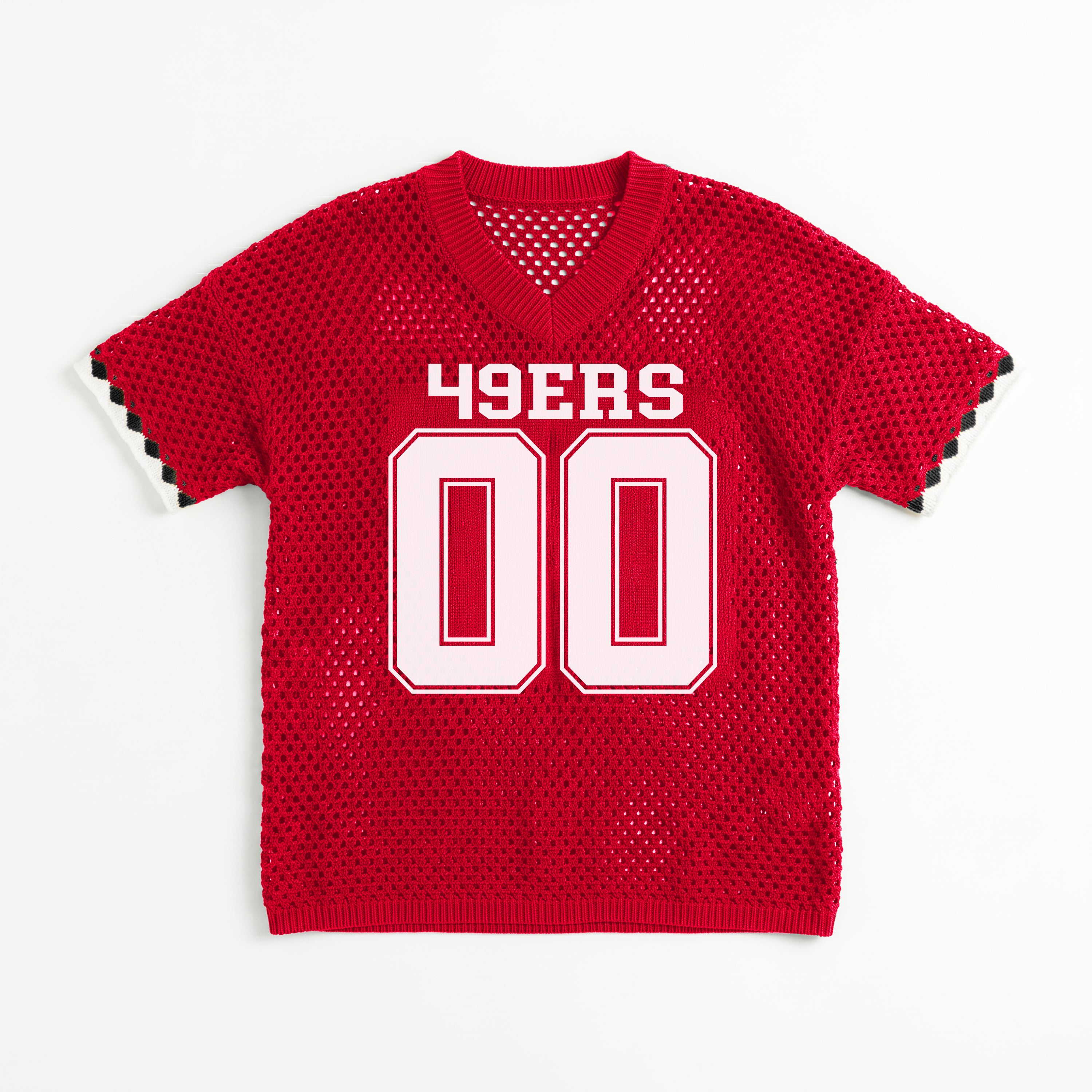SAN FRANCISCO 49ERS CATCH YOU LATER OPEN KNIT SWEATER