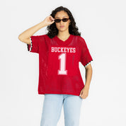OHIO STATE BUCKEYES CATCH YOU LATER OPEN KNIT SWEATER