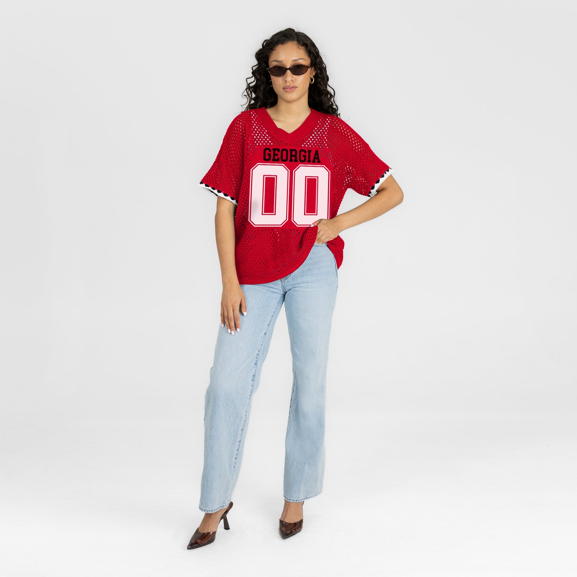 GEORGIA BULLDOGS CATCH YOU LATER OPEN KNIT SWEATER