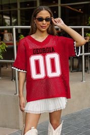 GEORGIA BULLDOGS CATCH YOU LATER OPEN KNIT SWEATER
