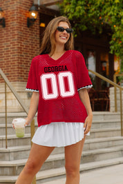 GEORGIA BULLDOGS CATCH YOU LATER OPEN KNIT SWEATER