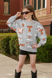 TEXAS LONGHORNS ALWAYS ON REPEAT KIDS PREMIUM CREWNECK SWEATSHIRT