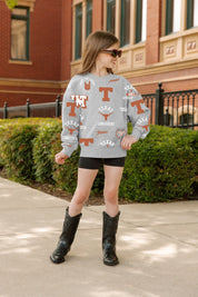 TEXAS LONGHORNS ALWAYS ON REPEAT KIDS PREMIUM CREWNECK SWEATSHIRT