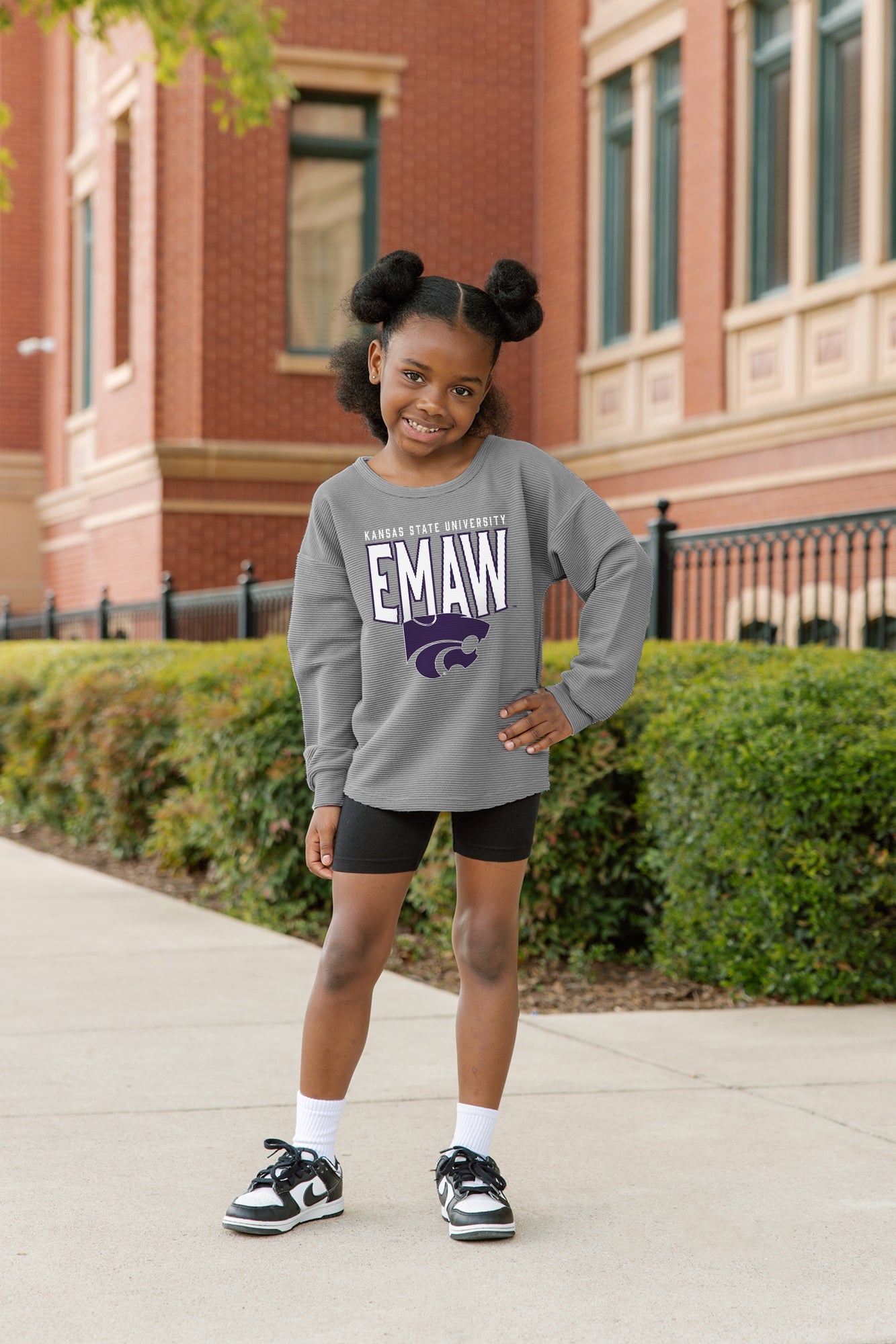 KANSAS STATE WILDCATS PURE MOTION KIDS VINTAGE WASH CORDED PULLOVER