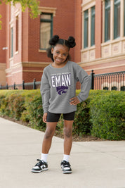 KANSAS STATE WILDCATS PURE MOTION KIDS VINTAGE WASH CORDED PULLOVER