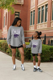 KANSAS STATE WILDCATS PURE MOTION KIDS VINTAGE WASH CORDED PULLOVER