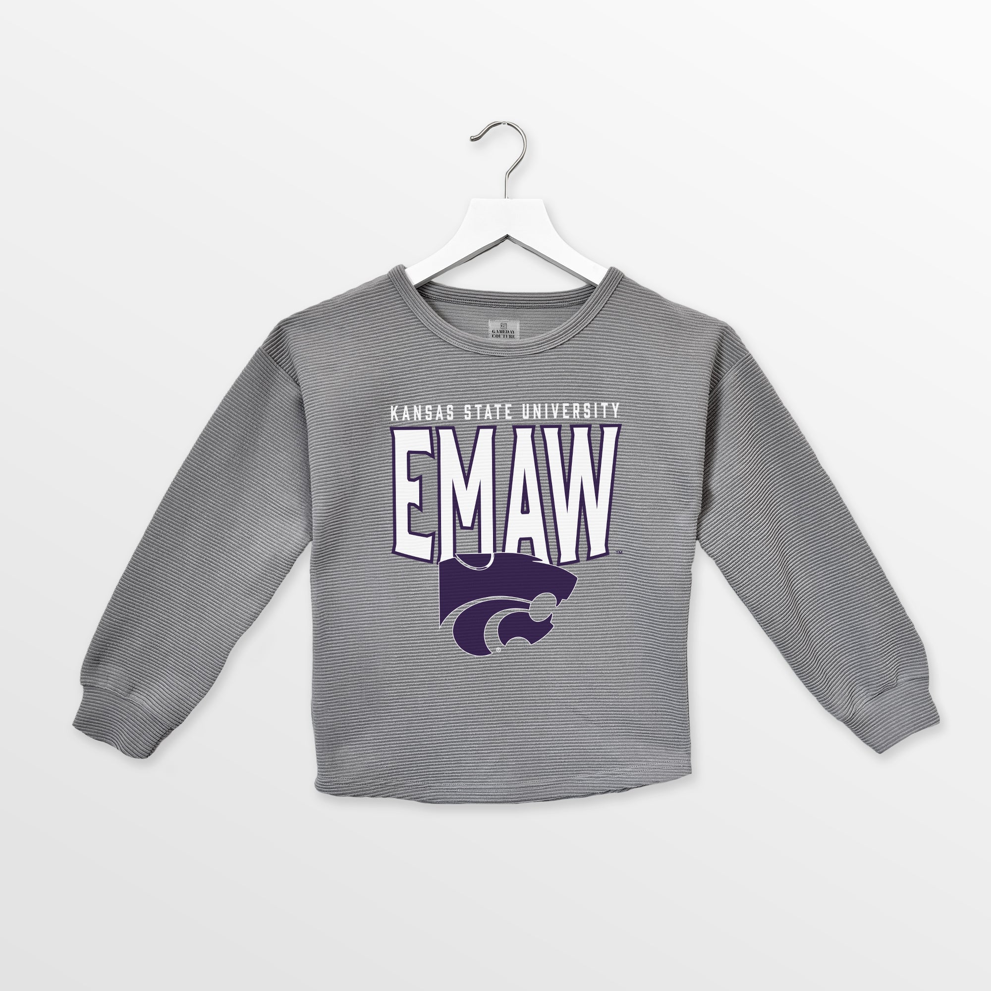 KANSAS STATE WILDCATS PURE MOTION KIDS VINTAGE WASH CORDED PULLOVER