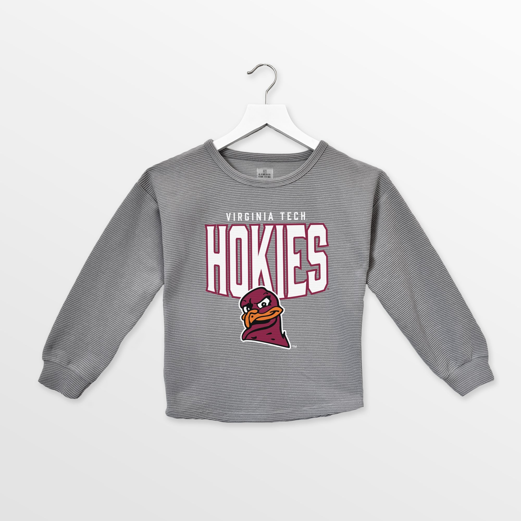 VIRGINIA TECH HOKIES PURE MOTION KIDS VINTAGE WASH CORDED PULLOVER