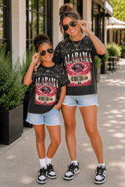 ALABAMA CRIMSON TIDE SKY'S THE LIMIT KIDS VINTAGE WASH RHINESTONE TEE