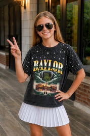 BAYLOR BEARS SKY'S THE LIMIT KIDS VINTAGE WASH RHINESTONE TEE