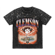 CLEMSON TIGERS SKY'S THE LIMIT KIDS VINTAGE WASH RHINESTONE TEE