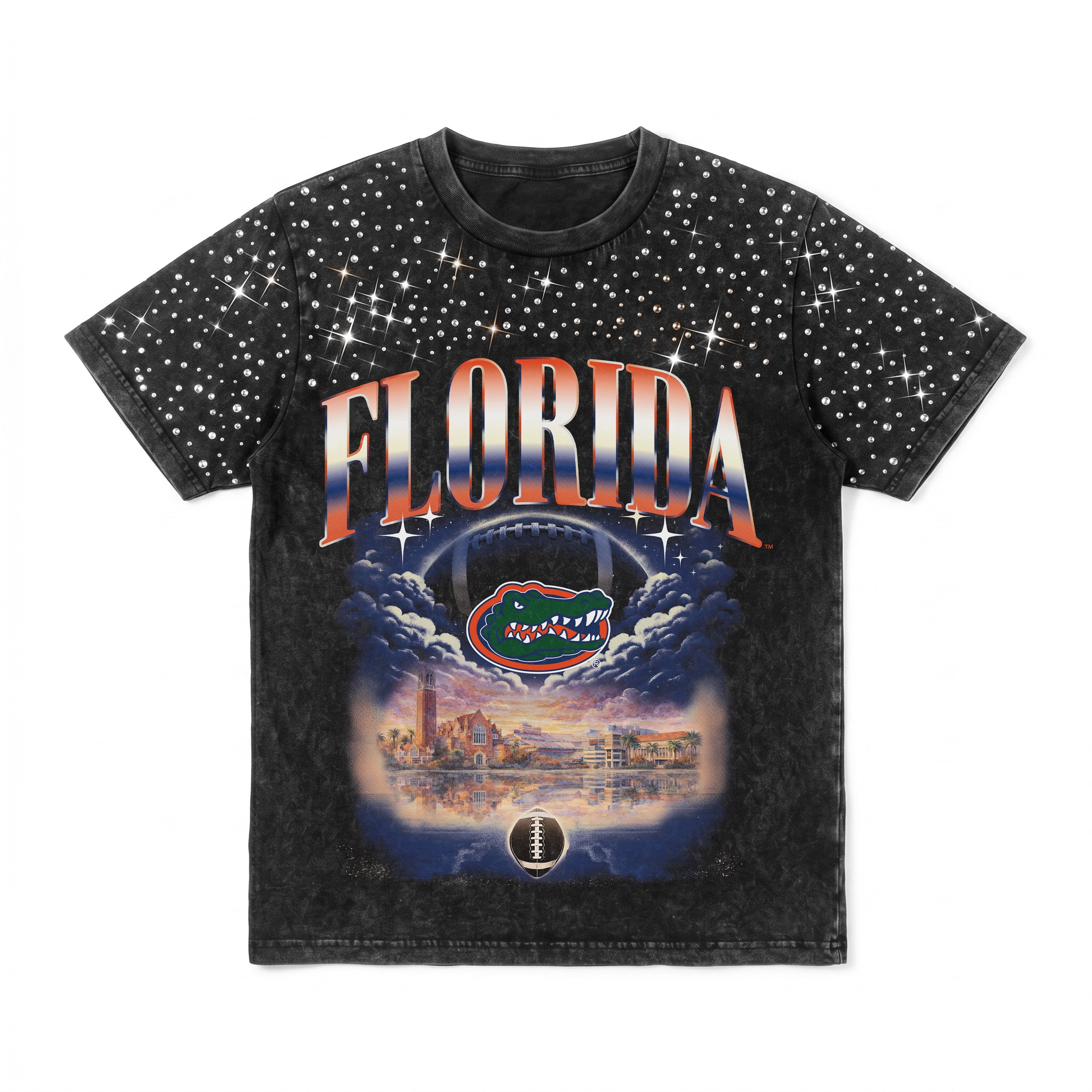 FLORIDA GATORS SKY'S THE LIMIT KIDS VINTAGE WASH RHINESTONE TEE
