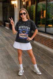 KENTUCKY WILDCATS SKY'S THE LIMIT KIDS VINTAGE WASH RHINESTONE TEE