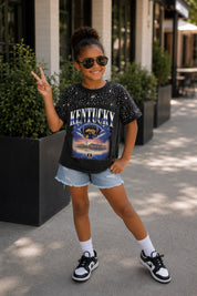 KENTUCKY WILDCATS SKY'S THE LIMIT KIDS VINTAGE WASH RHINESTONE TEE