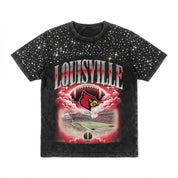 LOUISVILLE CARDINALS SKY'S THE LIMIT KIDS VINTAGE WASH RHINESTONE TEE