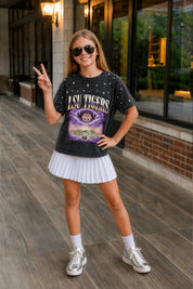 LSU TIGERS SKY'S THE LIMIT KIDS VINTAGE WASH RHINESTONE TEE