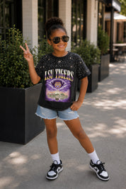 LSU TIGERS SKY'S THE LIMIT KIDS VINTAGE WASH RHINESTONE TEE