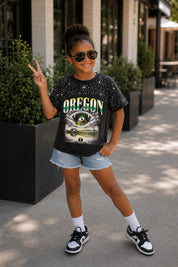 OREGON DUCKS SKY'S THE LIMIT KIDS VINTAGE WASH RHINESTONE TEE